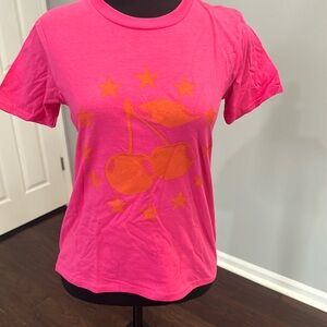 New T-shirt w Cherries and Stars - Missguided Size Medium